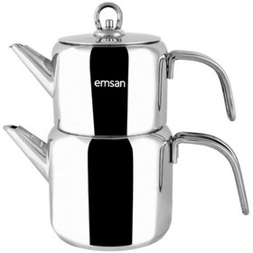 Resim Emsan Miras Maxi Çelik Indüksiyon Tabanlı Orta Çaydanlık Çelik 