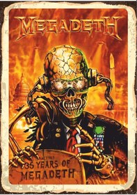 Resim Megadeth 35. Yıl Kutlama Posteri Temalı Ahşap Retro Heavy Metal Tablo 