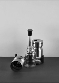 Resim Paslanmaz Çelik Korumalı Tuzluk Seti - Stantlı 2li Tuzluk Takımı - 125 Ml Gümüş 