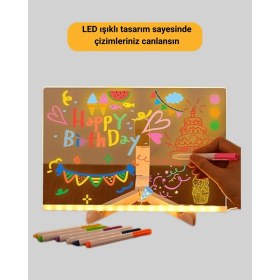 Resim Rivera Tech Rvrhb LED Işıklı Akrilik Yazı Tahtası Renkli Kalem Setiyle 