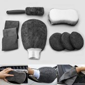 Resim 9 adet Evrensel Araba Temizleme Seti - Elde Taşınabilir Fırça, Süngerler ve Otomatik, Motosiklet ve Ev Kullanımı için Temizleme Araçları - Polyester Fiber, Pil Gerektirmez, Araba Bakım Aksesuarları|Canlı Temizleme Seti|Yumuşak Fiber Malzemeler, Araba Yıkama Aksesuarları 