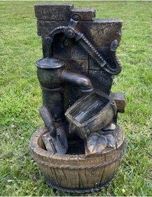 Resim Led Aydınlatmalı Dekoratif Tulumba Çeşme 52X26X20Cm Dw72035 - Dek 