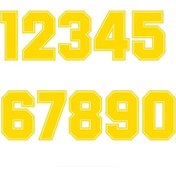 Resim A1111 Sarı-yükseklik 50 Cm-numara 1-a1111 Rakamlar 0 1 2 3 4 5 6 7 8 9 Yarış Numarası Kask Yarış Vinil ları Aks 