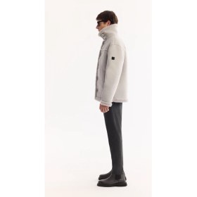 Resim AVVA Erkek Gri Kürklü Yaka Napa Comfort Fit Mont A52Y6055 