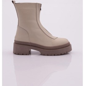 Resim Dgn 21542-22K Kalın Taban Fermuarlı Kadın Bot 21542-2-R2278 Bej 