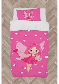 Resim Mekta Home Bebek Ve Çocuk Odası Peri Kız Ve Kalp Desenli Nevresim Takımı 