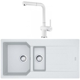 Resim Franke Urban UBG 651-100 Bianco Granit Eviye - Active Plus Doccia 2.0 Batarya Seti 