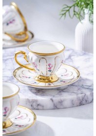 Resim Acar Scarlet Beyaz 6'lı Kahve Fincan Takımı Kaı-06834 