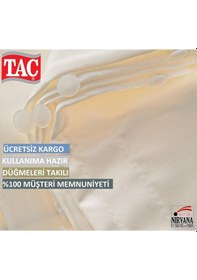 Resim Taç Atlas Saten Lüx Krem Güneşlik Perde 1.Sınıf Kalite Krem 