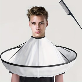 Resim Taraklı Saç Kesme Pelerini - Katlanabilir Berber Önlüğü Salon & Ev Kullanımı İçin, Tüm Saç Tipleri İçin İdeal - Beyaz, Siyah, Mavi Renklerde Mevcut 