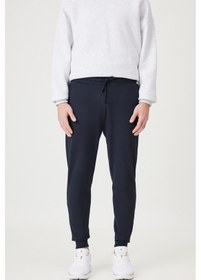 Resim Standart Fit Normal Kesim 2 İplik Cepli Rahat Recycle Pamuklu Jogger Eşofman Altı Lacivert 