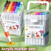 Resim 48/24 Renkli Akrilik Marker Seti - Yıkanabilir Çok Amaçlı Boya, Renklendirme ve DIY Projeleri için Profesyonel Sanat Kullanımına Uygun. Mükemmel Paskalya veya Okula Dönüş Hediyesi 