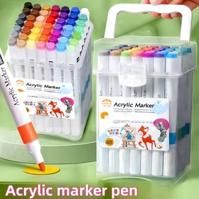 Resim 48/24 Renkli Akrilik Marker Seti - Yıkanabilir Çok Amaçlı Boya, Renklendirme ve DIY Projeleri için Profesyonel Sanat Kullanımına Uygun. Mükemmel Paskalya veya Okula Dönüş Hediyesi 
