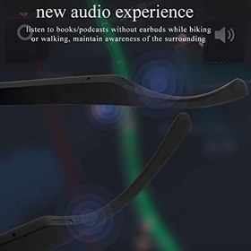 Resim FECAMOS Bluetooth gözlük, tere dayanıklı, kablosuz Bluetooth gözlük, dokunmatik kontrollü, spor yaparken yürümek için (kırmızı) 