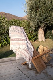 Resim Morocco Jakarlı Peştemal Gül Kurusu, Taşıma Çantalı - Gül Kurusu / 90x160 