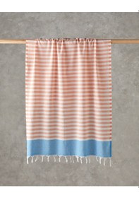 Resim Candy Rejenere Çizgili Peştamal 90x150 Cm Turuncu-açık Mavi Turuncu-açık Mavi 