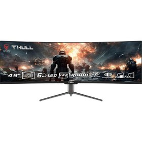 Resim Thull TJ-DFHD49C-144 Ultraview 49" 6 MS 144 Hz 3840x1080 DFHD 1xHDMI-DP-Type-C-USB VA Frameless R1800 Oyuncu Monitörü 