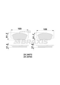 Resim Fiat 500 2007-2011 Arası 1.2, 1.3 D Multijet Braxis Marka Ön Balata 
