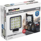 Resim WOLFRAM LED Kare Çalışma Lambası 16 LED 12/24V E-Belgeli 48W 31910 