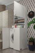 Resim Kenzlife Çamaşır Makinesi Dolabı Kasparov Byz 180*066*55-20 Banyo Kapaklı Arkalıksız 