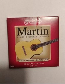 Resim Martin M220 80/20 Bronze Plain End Classical Guitar Teli Seti 