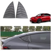 Resim Tesla Model Y Yan Kelebek Camı Kapağı Karbon Kaplama, 2 Adet Set 