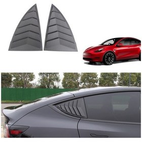 Resim Tesla Model Y Yan Kelebek Camı Kapağı Karbon Kaplama, 2 Adet Set 