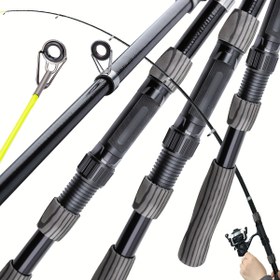 Resim Hafif Teleskopik Balıkçılık Çubuğu 180.14cm-210.01cm - Taşınabilir, Dayanıklı Cam Elyafı Kolay Seyahat & Çok Yönlü Kullanım İçin 