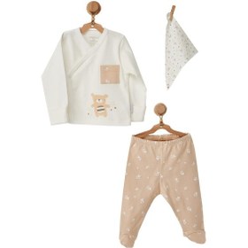 Resim Andywawa Erkek Bebek Ayıcık Motifli Mendilli Alt Üst Takım Ac22765 001 