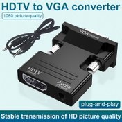 Resim Ses ile HDTV'den VGA Çevirici Adaptör, 1080p HD Video Dongle, Aktif Dişi Erkek VGA Bağlantısı, Mat Son, Şarj Edilmemiş, Bilgisayar, Dizüstü, Projeksiyon için - 3.5mm Stereo Kablo Dahil 