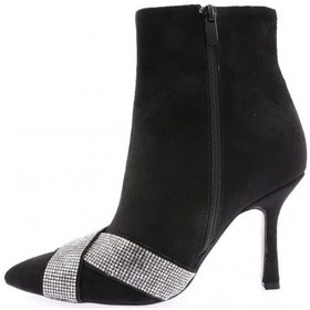 Resim Dgn 5725-424 Çarpaz Taş Detayli Kadin Topuklu Bot 5725-424-R1680 Siyah 