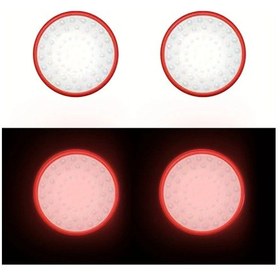 Resim Willowhaven 4 Adet Kaymaz Analog Joystick Başlığı Işıklı Kapak Switch Konsol İçin Kırmızı 