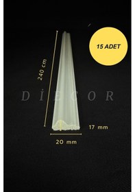 Resim Diecor Dekoratif Boyanabilir 15 Adet 2 Cm Eğimli Polistren Duvar Çıtası Beyaz 20 X 17 Model:xa145 