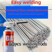 Resim 80 adet düşük sıcaklık lehim teli, bakır, demir ve paslanmaz çelik tamir kaynak araçları ve aksesuarları için uygun 