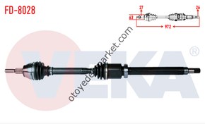 Resim Ford Focus (2012-2014) 1.6 Tdci Ön Aks Komple Sağ (Veka) 