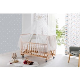 Resim Babywho 6050 - Tekerlekli Sallanır Anne Yanı Bebek Beşik 70x130 Ahşap 