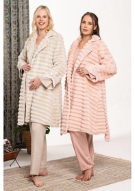 Resim Bone Club Bone 6106 Peluş Sabahlıklı 3'lü Hamile Lohusa Pijama Takımı 