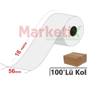 Resim Marketix 56x16 Metre Termal Kredi Kartı Pos Rulosu ( 100 Lü Paket ) 
