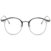 Resim Angel Eyes Yuvarlak Gri Metal Çerçeveli Bilgisayar Gözlüğü Mavi Işık Koruyucu Şeffaf Lens 