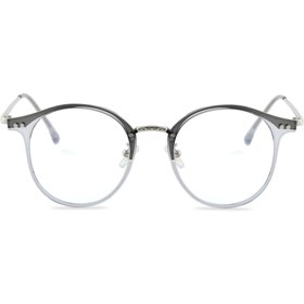 Resim Angel Eyes Yuvarlak Gri Metal Çerçeveli Bilgisayar Gözlüğü Mavi Işık Koruyucu Şeffaf Lens 