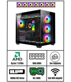 Resim RAMTECH BİLGİSAYAR RMT1505 Ryzen 7 5700x / Rtx 3050 / 16Gb Ram / 500Gb M2 Sıvı Soğutmalı Masaüstü Gaming Bilgisayar 