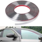 Resim point marketing 18 Mm 3d Dekoratif Krom Nikelaj Şerit Çıta Panjur Kalın Şerit 3 Metre 