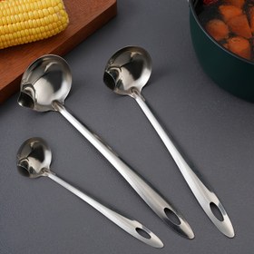 Resim 1 adet Paslanmaz Çelik Yağ Ayırma Kaşığı, Mutfak Yağ Filtresi, Çorba Kaşığı, Sıcak Tencere Filtre Yağ Kaşığı, Çorba Ayırma Kaşığı, Restoranlar İçin Mutfak Aletleri Tabakları, Yiyecek Kamyonları 