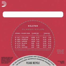 Resim D'Addario EJ27N Classic Nylon Normal Tension Klasik Gitar Teli 