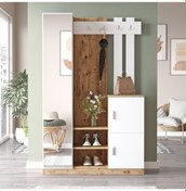 Resim Yurudesign Roger Vestiyer Portmanto Ayakkabılık Çam-Beyaz 