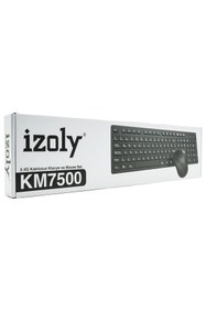 Resim IZOLY KM7500 KABLOSUZ Q- KLAVYE MOUSE SET SİYAH 