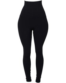 Resim Fit & Fit Tayt Ekstra Yüksek Bel Geniş Kemer Siyah Mevsimlik Kumaş Günlük Taytsiyah Xl Siyah 