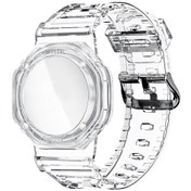 Resim Tpu Glacier Strap Çocuk Yetişkin Gps Bulucu Wristband Airtag Takipçisi İçin, Renk: Saydam 