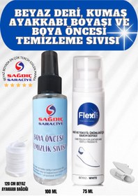 Resim Sağdıç Saraciye Sağdıç Boya Öncesi Temizleme Sıvısı Ve Flexi Care Spor Beyaz Ayakkabı Boyası 75 Ml 