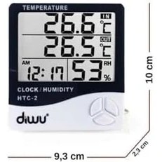 Resim Renklimestore Htc-2 Problu Termometre Higrometre. Sıcaklık Nem Ölçer Saat 